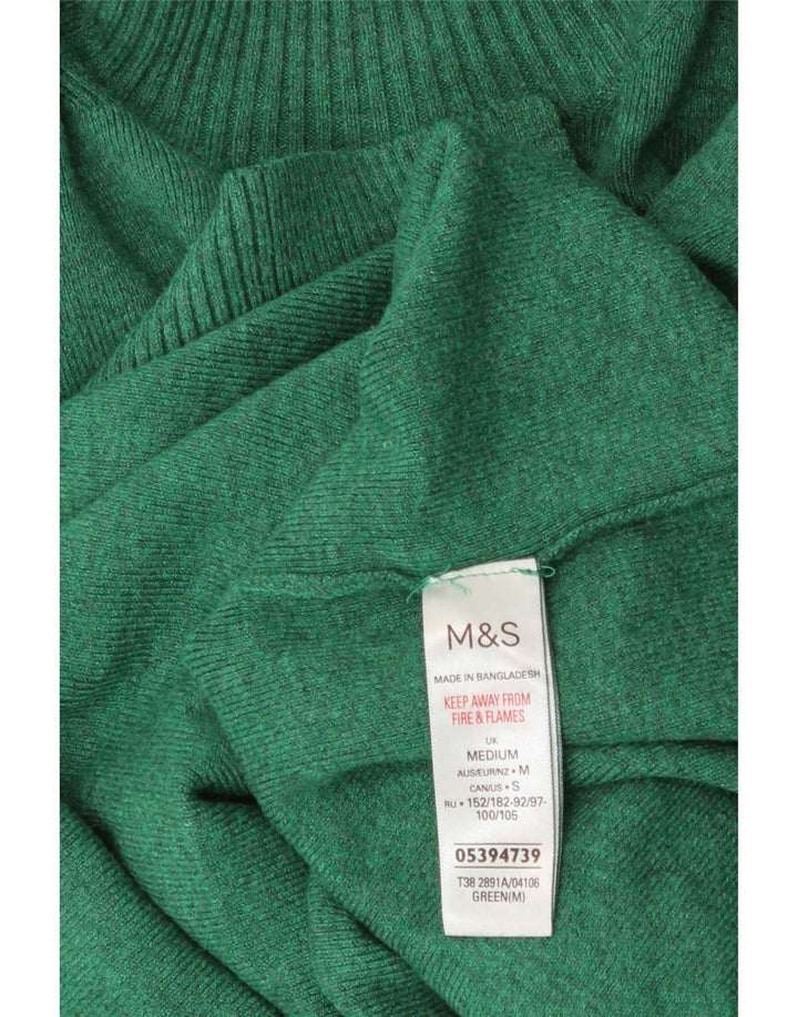 Marks & Spencer - Jersey con cuello alto para mujer, talla 40, color verde medio