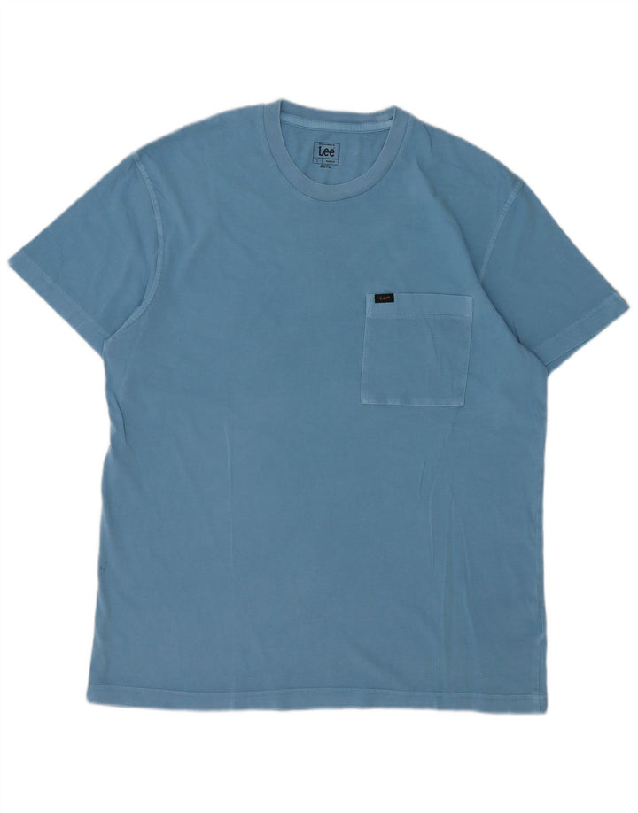 Camiseta Lee De Corte Relajado Para Hombre Top Grande De Algodón Azul