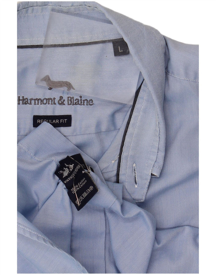 Camisa Harmont & Blaine Hombre Regular Fit Algodón Azul Grande