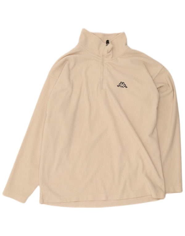 Kappa Jersey de forro polar con cremallera y cuello para hombre 2XL Poliéster beige