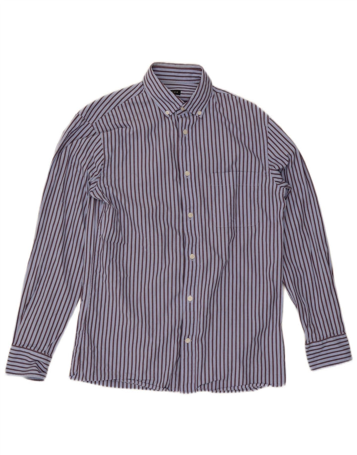 Camisa Jaeger Hombre Small Azul Rayas Algodón