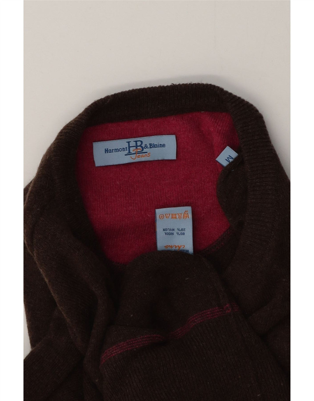 Harmont & Blaine Jersey De Cuello Redondo Para Hombre De Lana Marrón Medio