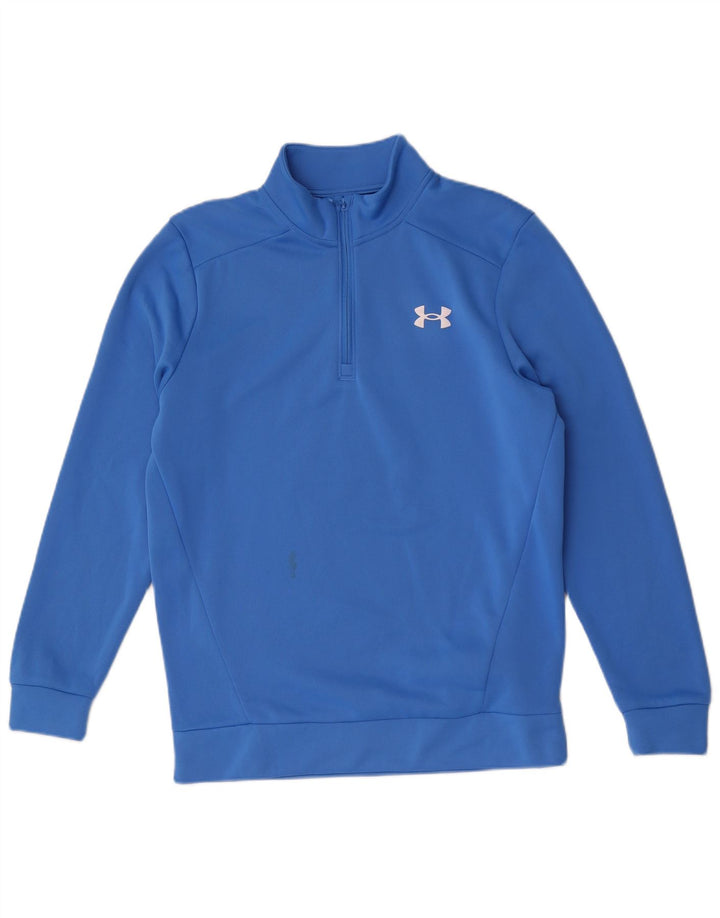 Under Armour Hombre Zip Neck Sudadera Jumper Small Azul Poliéster