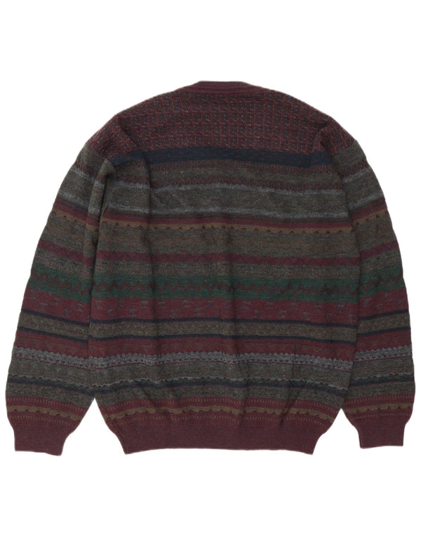 Rodes Jersey Con Cuello En V Para Hombre De Lana Virgen Fair Isle Grande Multicolor