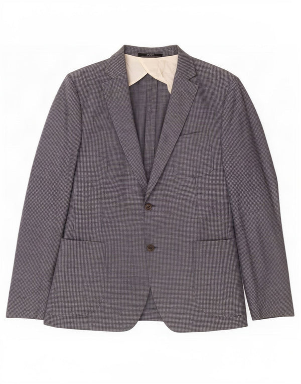 Joop Chaqueta Blazer Slim Fit con 2 Botones para Hombre IT 54 2XL Lana a Cuadros Azul