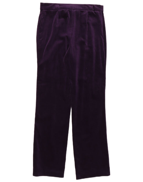 Marks & Spencer Pantalones Rectos de Terciopelo para Mujer UK 44 Large W30 L32 Púrpura