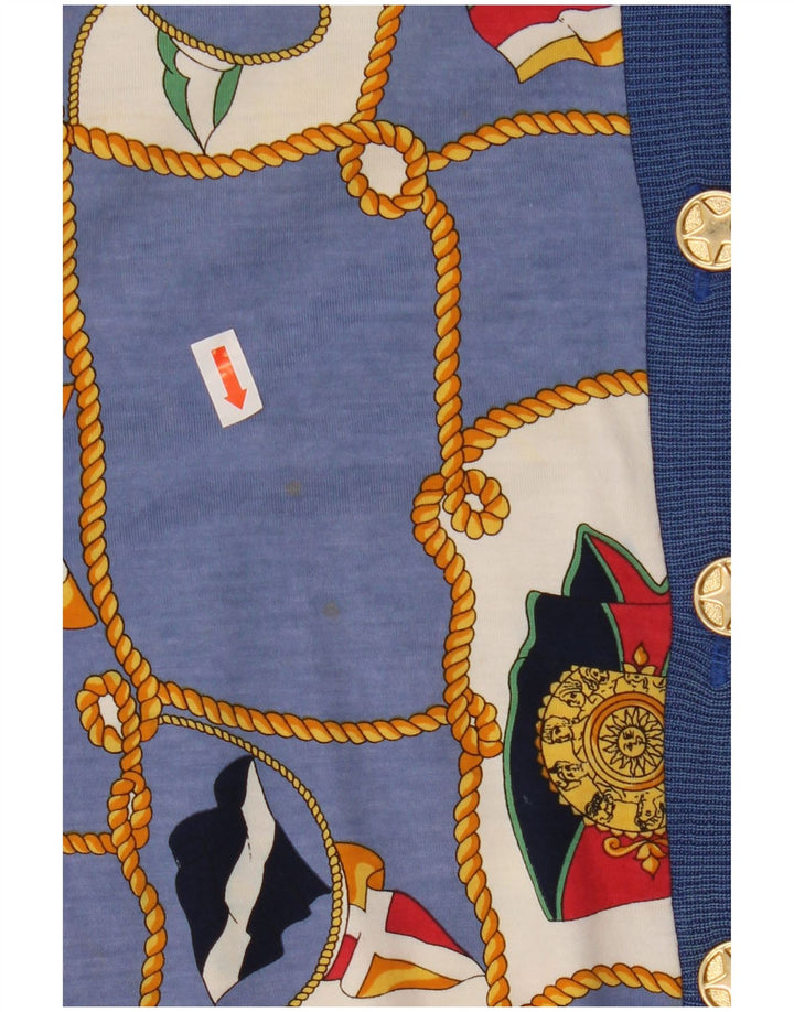 Ennedi Cárdigan de manga corta con estampado abstracto para mujer IT 46 Large Blue