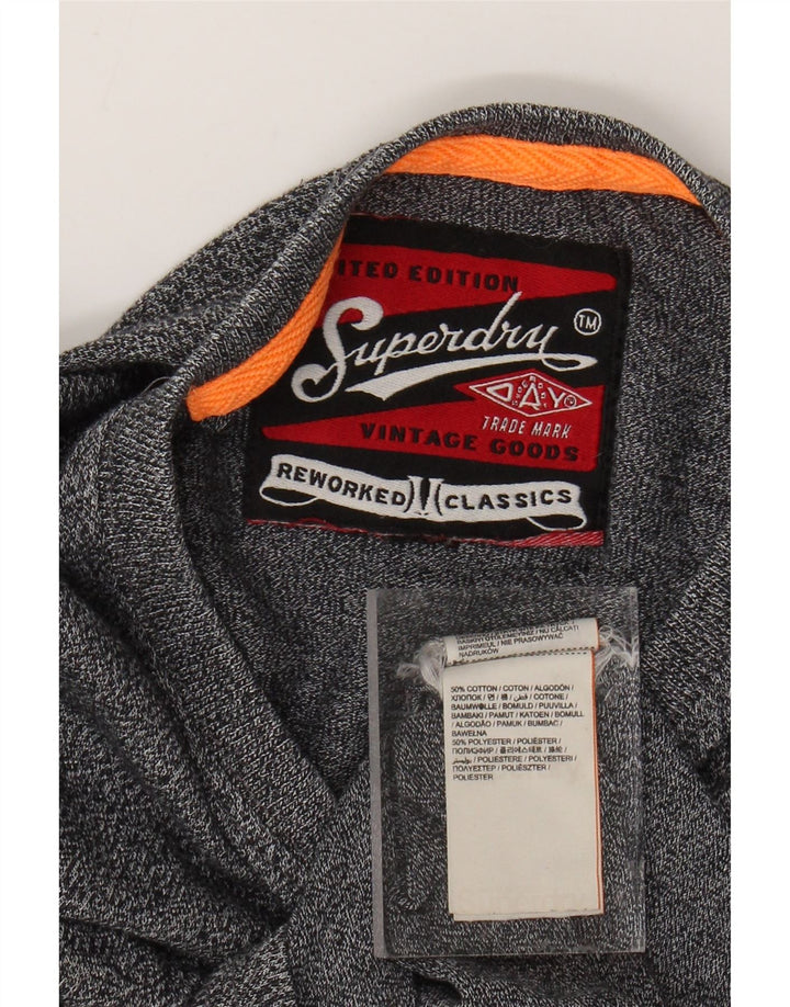 SUPERDRY Camiseta gráfica para hombre Top de algodón moteado gris medio