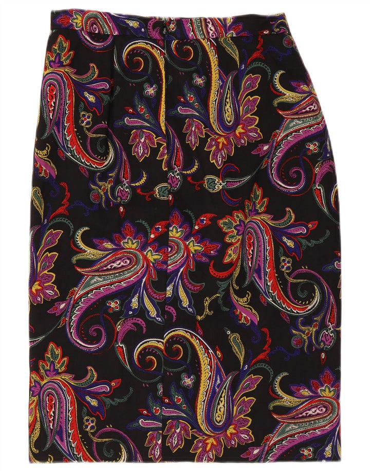 Falda lápiz vintage para mujer W30 Paisley multicolor medio