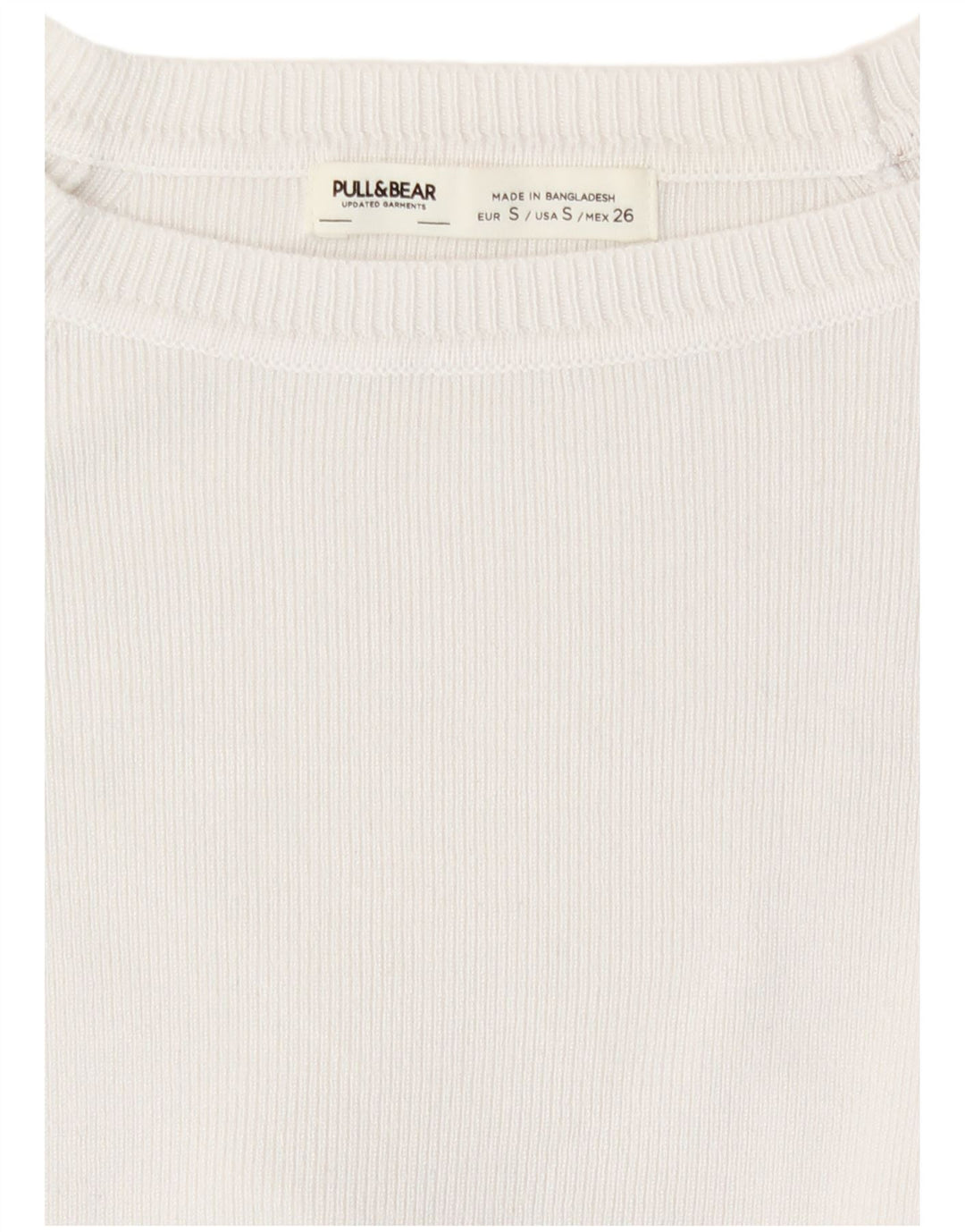Pull & Bear Mujer Crop Top Manga Larga UK 8 Small Viscosa Blanca
