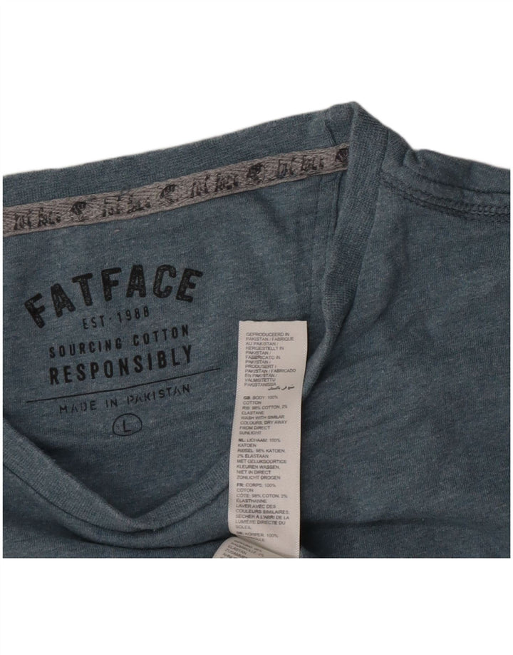 Camiseta para hombre Fat Face Top grande de algodón verde