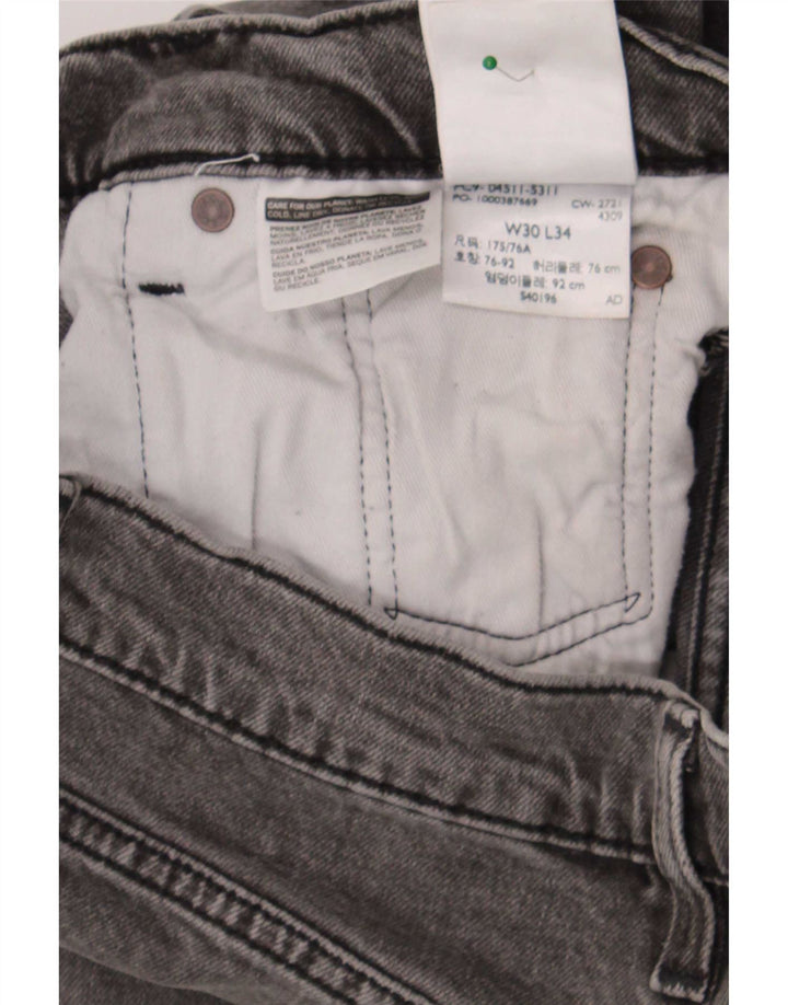 Levi's Hombre 511 Slim Jeans W30 L30 Algodón Gris
