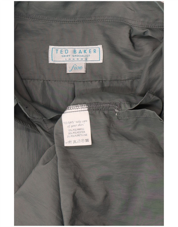 Camisa Ted Baker Hombre Talla 5 XL Poliamida Gris