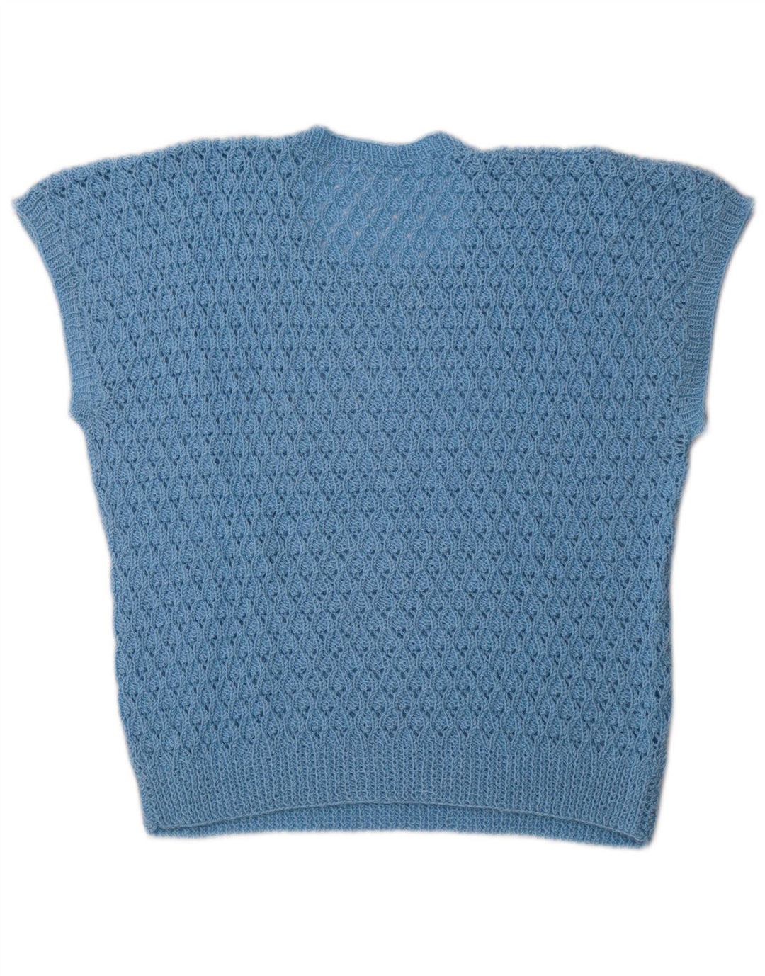 VINTAGE Chaleco de mujer Camiseta sin mangas Reino Unido 14 Azul medio