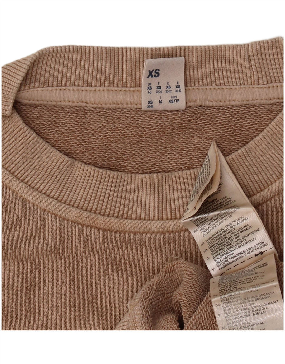 REEBOK Sudadera extragrande para mujer UK 4/6 XS Beige Algodón