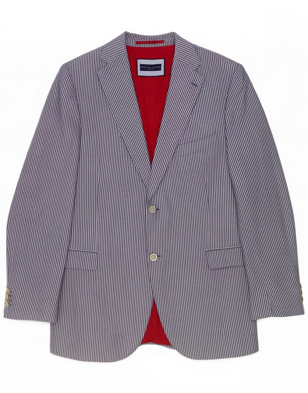 Chaqueta tipo blazer a medida para hombre de Tommy Hilfiger UK 40 Large Blue Pinstripe