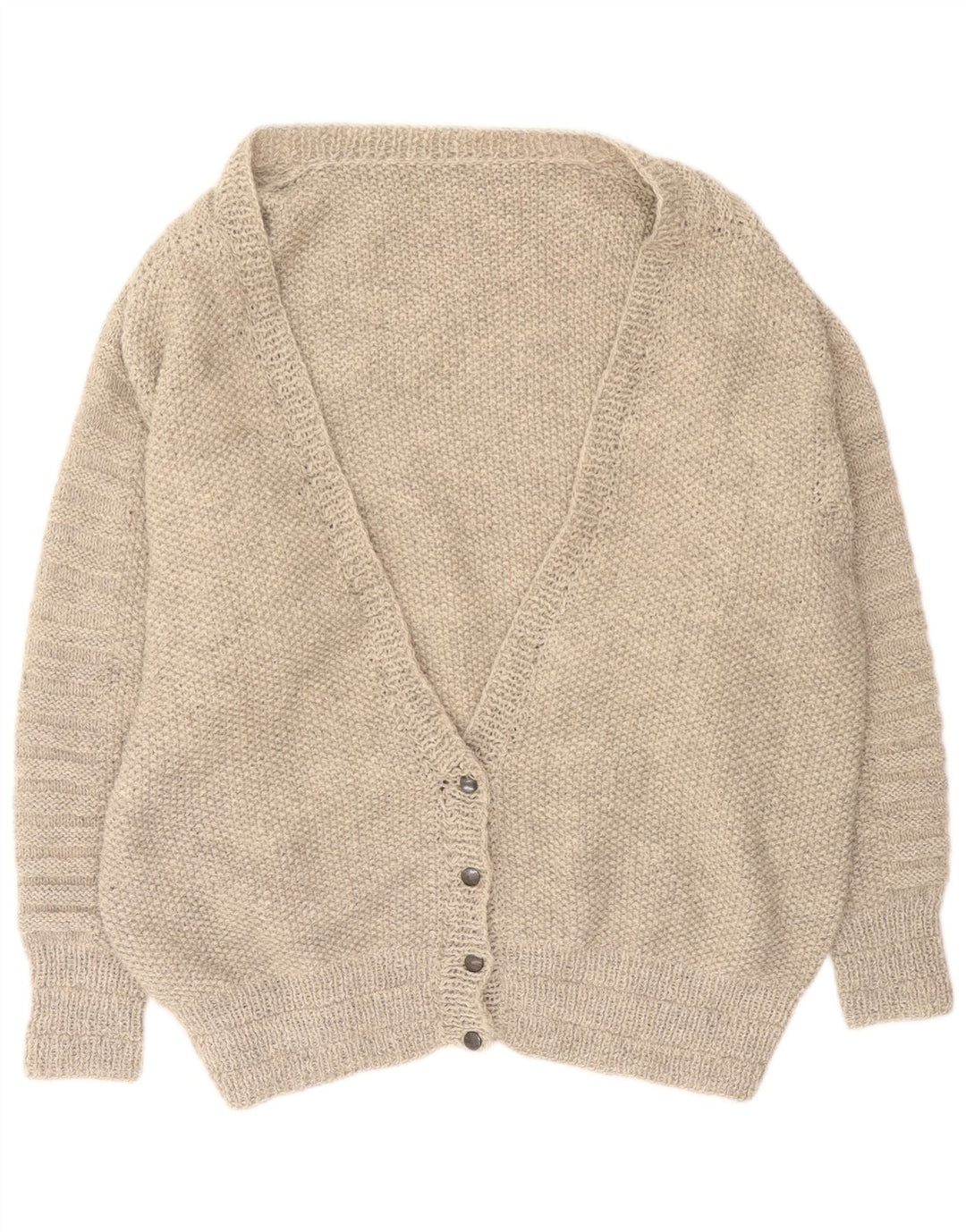 Vintage mujer oversized Cardigan suéter Reino Unido 16 gris grande