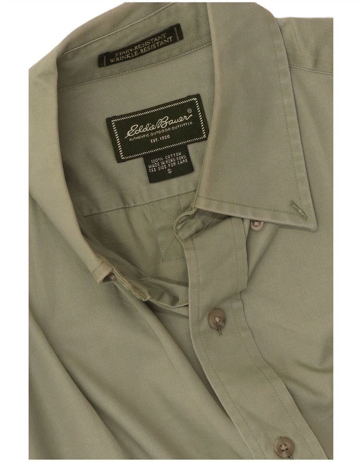 Eddie Bauer Camisa Hombre Pequeña Algodón Verde