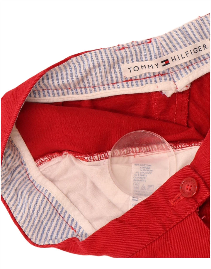 TOMMY HILFIGER Pantalones informales rectos de mujer W25 L27 Algodón rojo