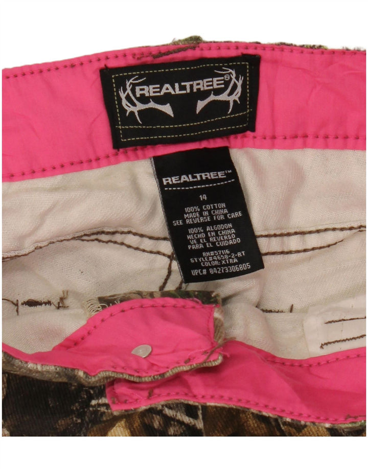 Realtree Pantalones de senderismo para mujer US 14 XL W38 L33 Algodón de camuflaje marrón