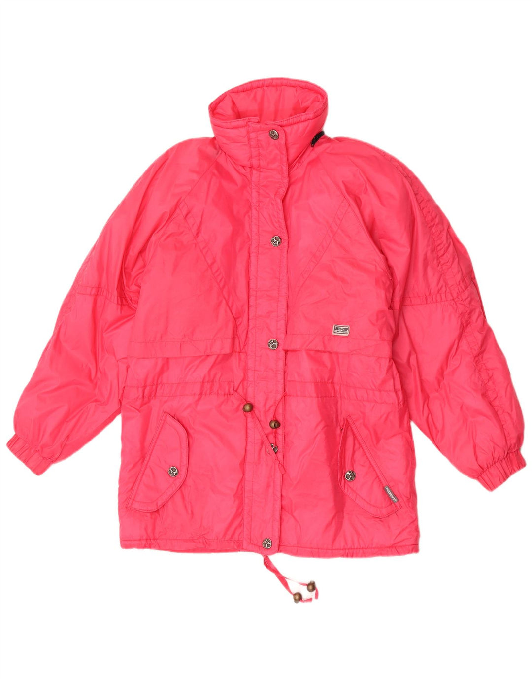 Vintage mujer cortavientos chaqueta Reino Unido 10 pequeña poliamida rosa