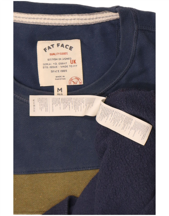 Sudadera tipo jersey de hombre Fat Face de algodón color block en azul marino mediano
