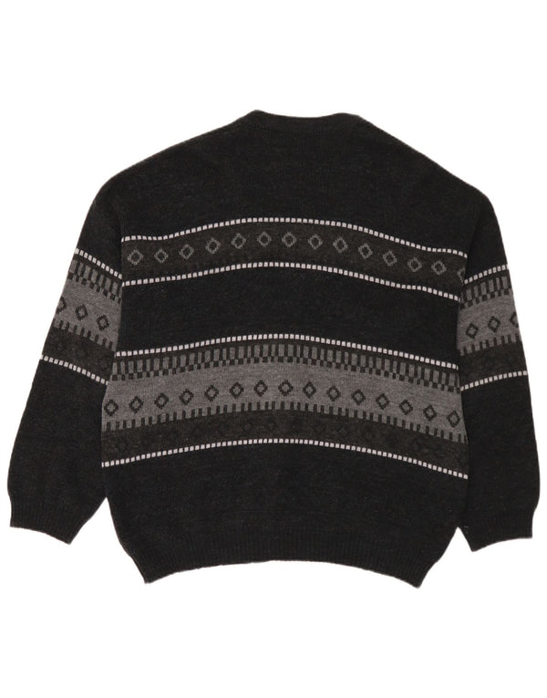 C&A Mens Canda Cardigan Suéter Grande Azul Marino Fair Isle Acrílico