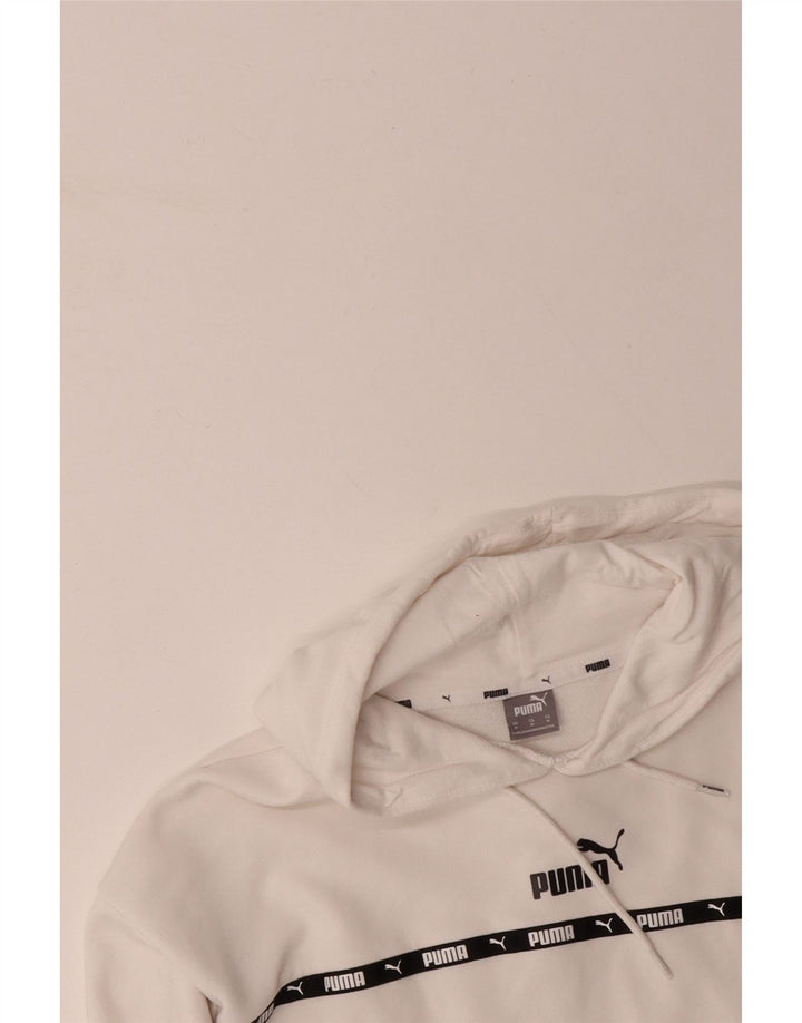 PUMA Jersey con capucha y gráfico de corte extragrande para mujer Reino Unido 14 Algodón blanco mediano