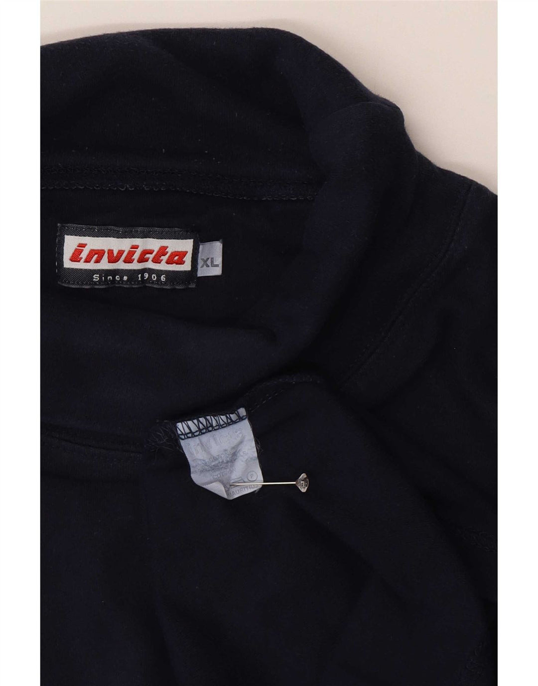 Invicta Mens Roll Neck Top Manga Larga XL Algodón Azul Marino
