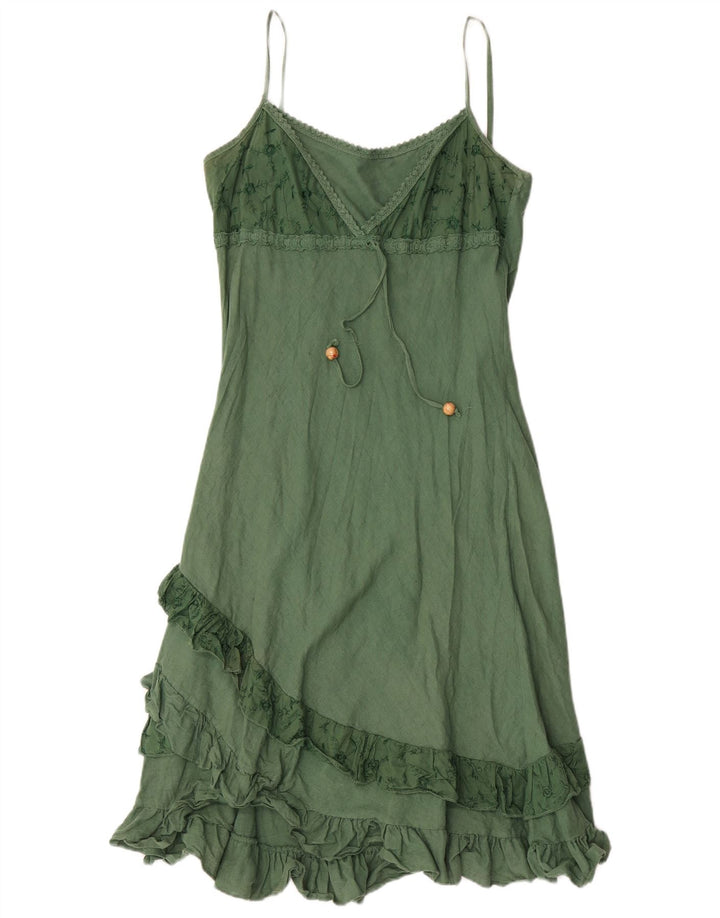 Vintage mujer vestido de sol Reino Unido 8 pequeño verde