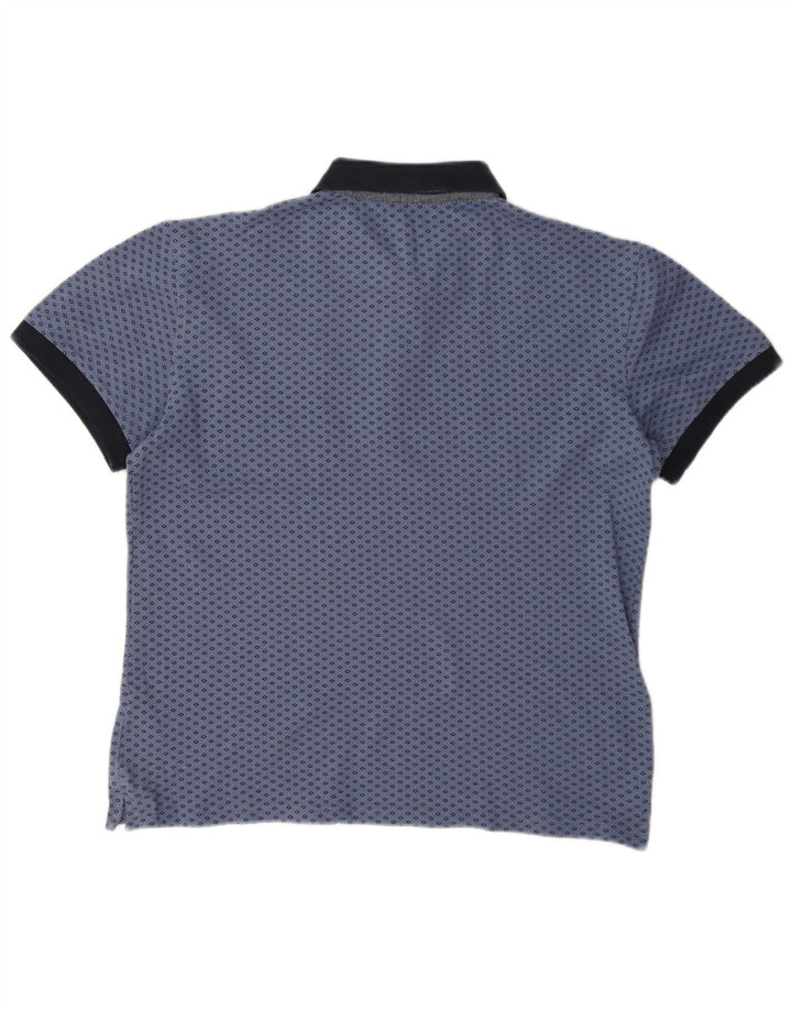Polo Gas Hombre Algodón Geométrico Azul Grande