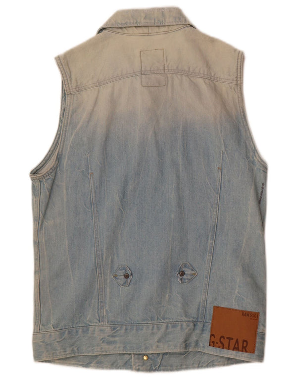 G-Star Mujer Chaleco Vaquero UK 40 Pequeño Algodón Azul