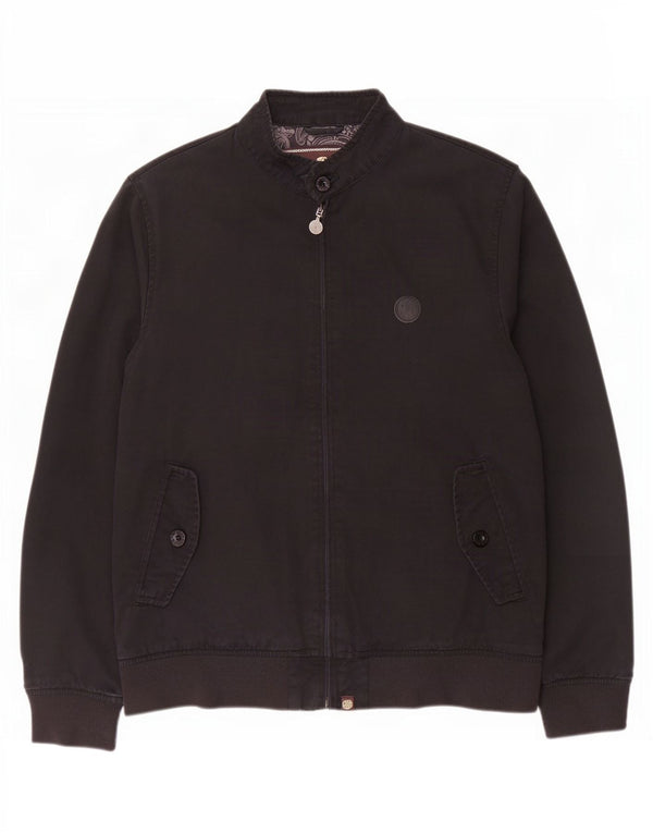 Pretty Green Chaqueta Bomber para Hombre UK 40 Grande Algodón Negro