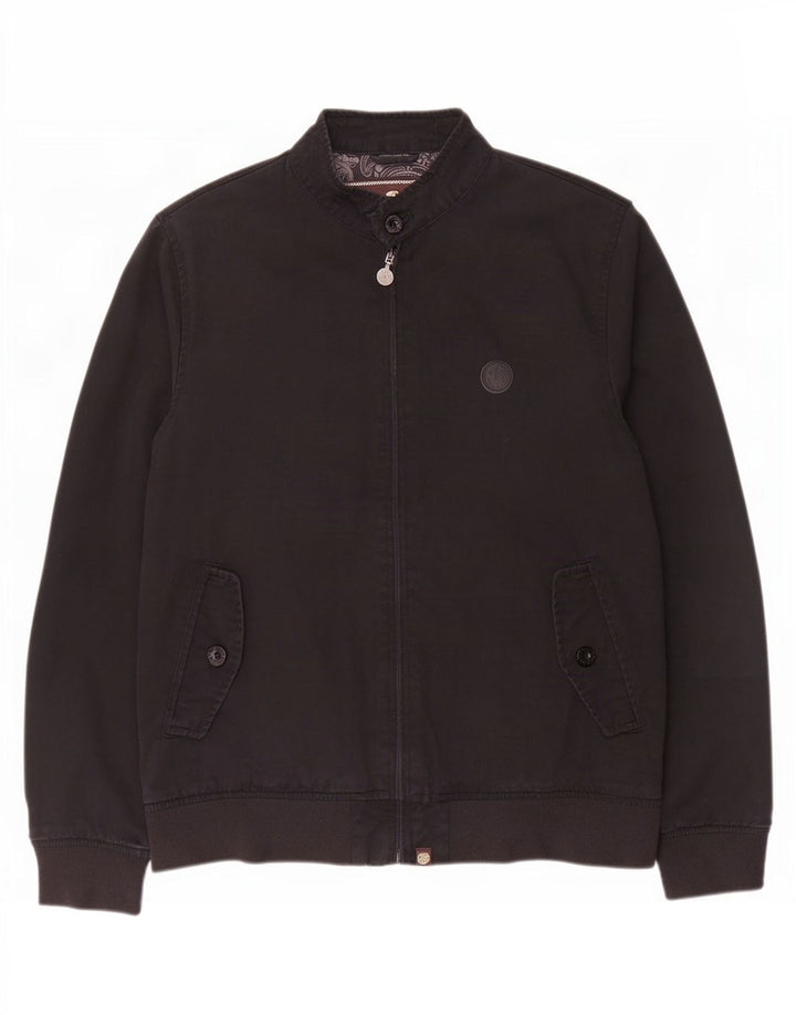 Pretty Green Chaqueta Bomber para Hombre UK 40 Grande Algodón Negro
