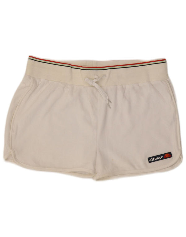 Ellesse Pantalones cortos deportivos para mujer UK 46 Grande Algodón blanco