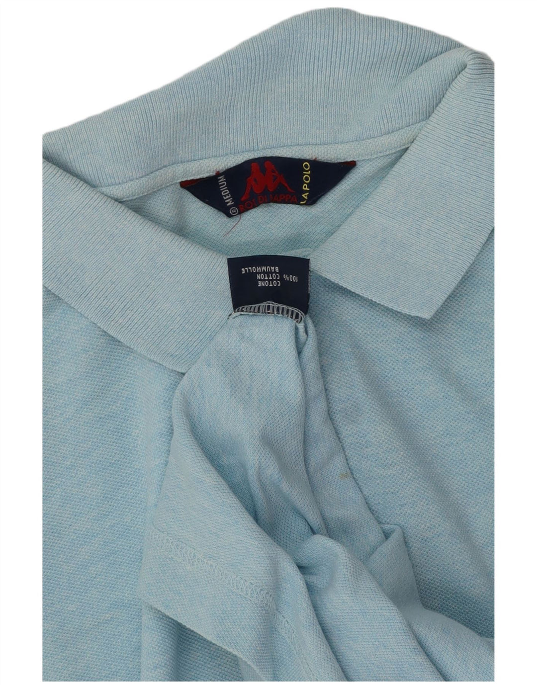 Polo Kappa Hombre Algodón Azul Medio
