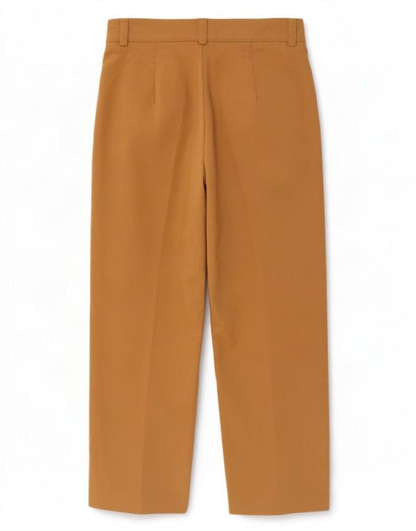 Zara Mujer Pantalón Casual Recto Grande W30 L30 Poliéster Beige