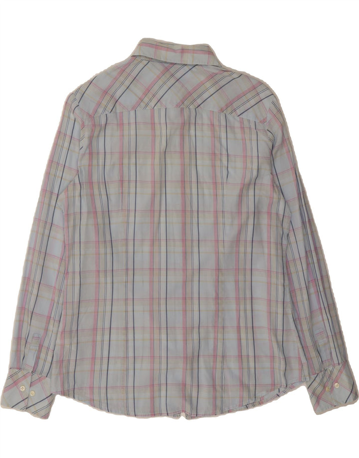 TOMMY HILFIGER Mens Shirt Medium Blue Check Cotton Vintage Tommy Hilfiger and Second-Hand Tommy Hilfiger from Messina Hembry 