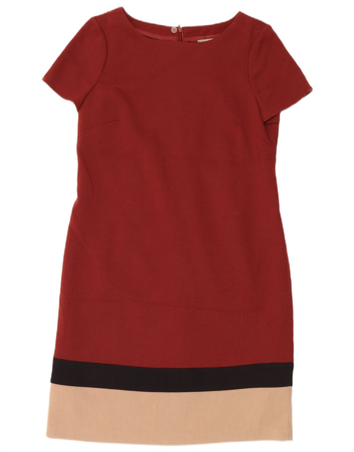 Marks & Spencer Vestido recto para mujer UK 40 Medio rojo Colorblock Poliéster