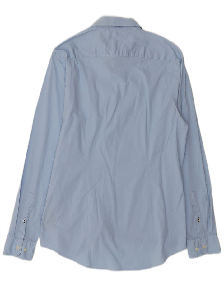 Tommy Hilfiger Camisa Slim Fit para Hombre Azul Grande