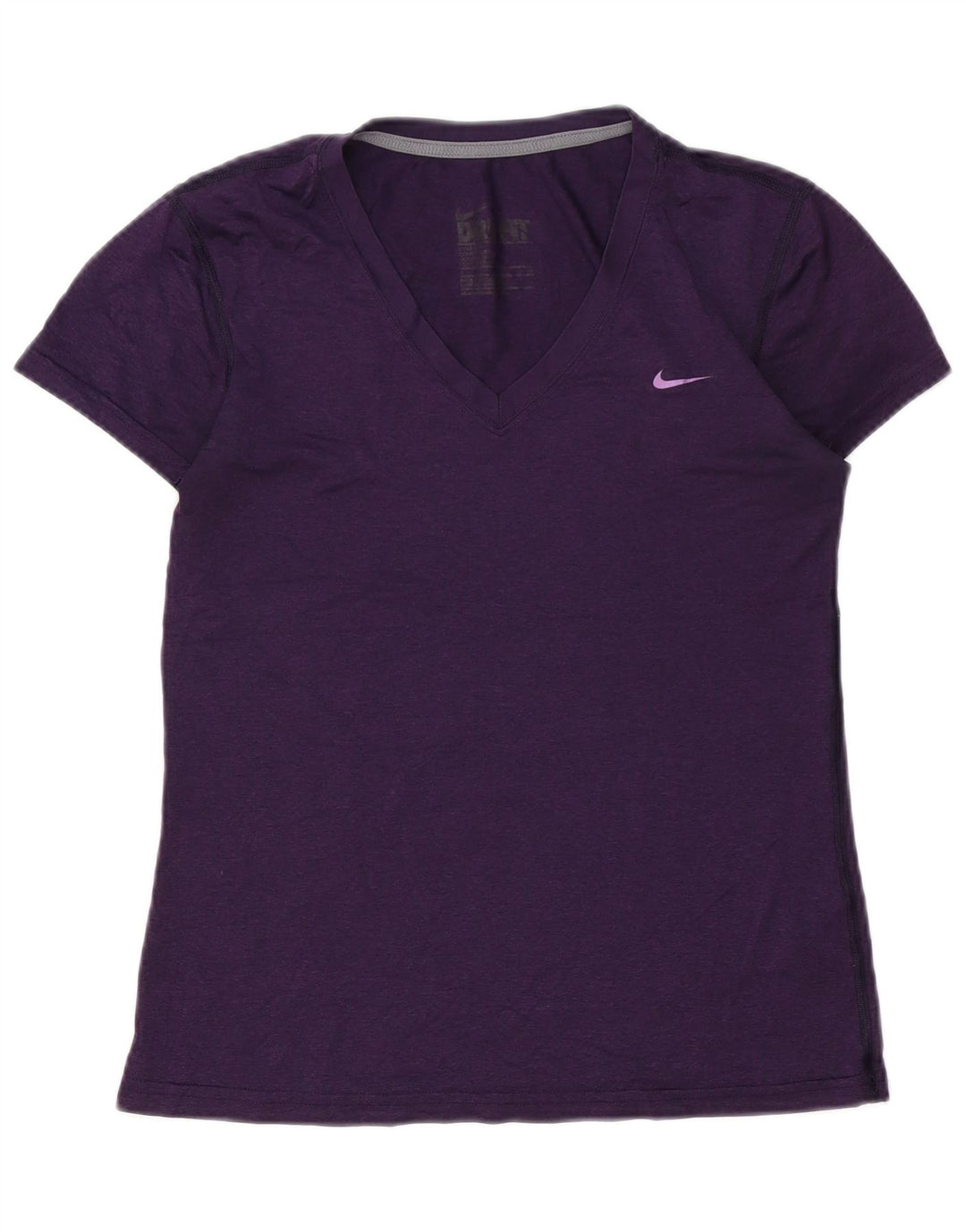 Nike Mujer Dri Fit Camiseta Top UK 10 Small Púrpura Poliéster