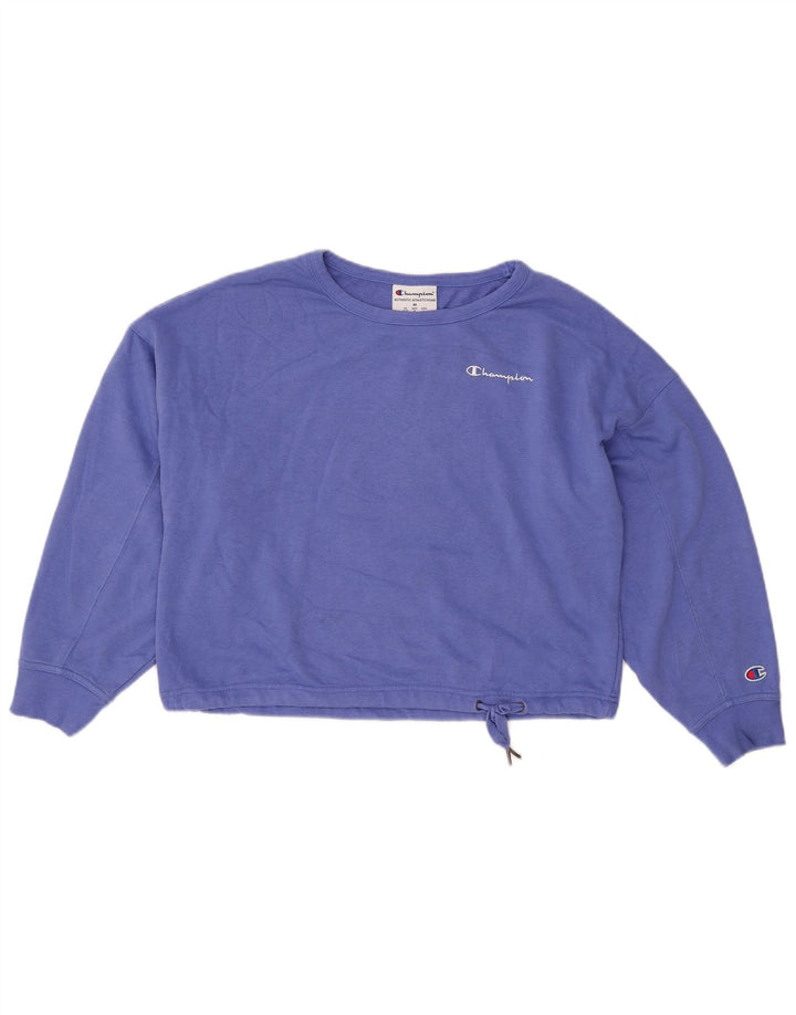 CHAMPION Sudadera corta extragrande para mujer UK 14 Azul medio