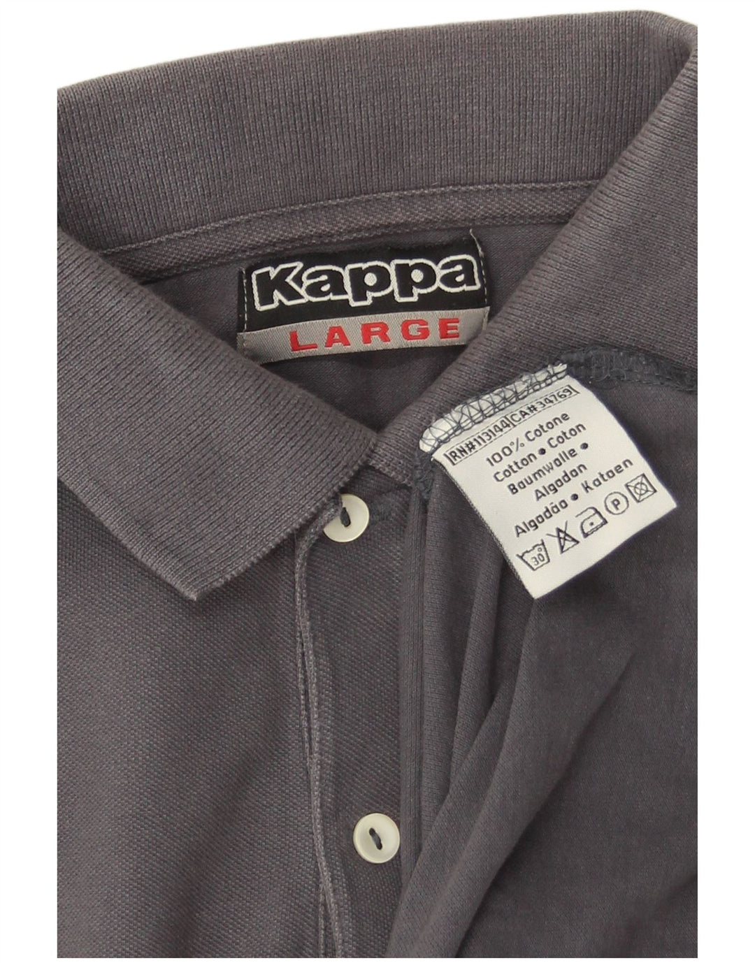 Kappa Polo Hombre Grande Gris Algodón