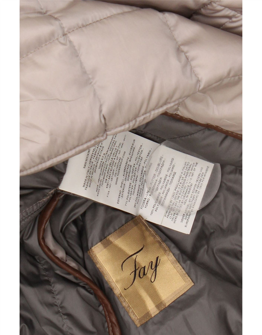 Chaleco acolchado para mujer Fay UK 46 Large Beige Poliéster