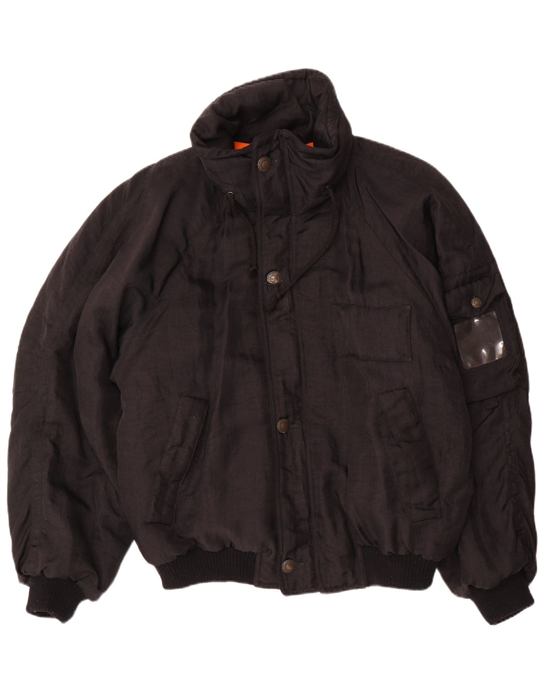 Vintage Hombres Loose Fit Chaqueta Acolchada Reino Unido 38 Medio Negro