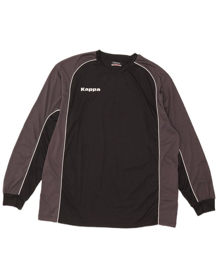 Kappa Hombre Graphic Top Manga Larga 3XL Negro Colorblock Poliamida