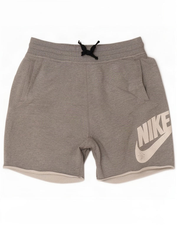 Pantalones cortos deportivos con gráficos para hombre Nike de algodón gris medio