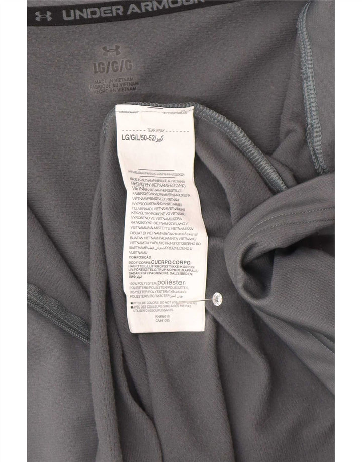 Under Armour Hombre Zip Neck Pullover Chándal Top Grande Gris Colorblock