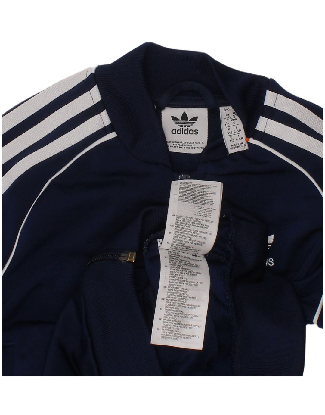 Adidas Chaqueta de chándal para niño 4-5 años Azul Marino Poliéster