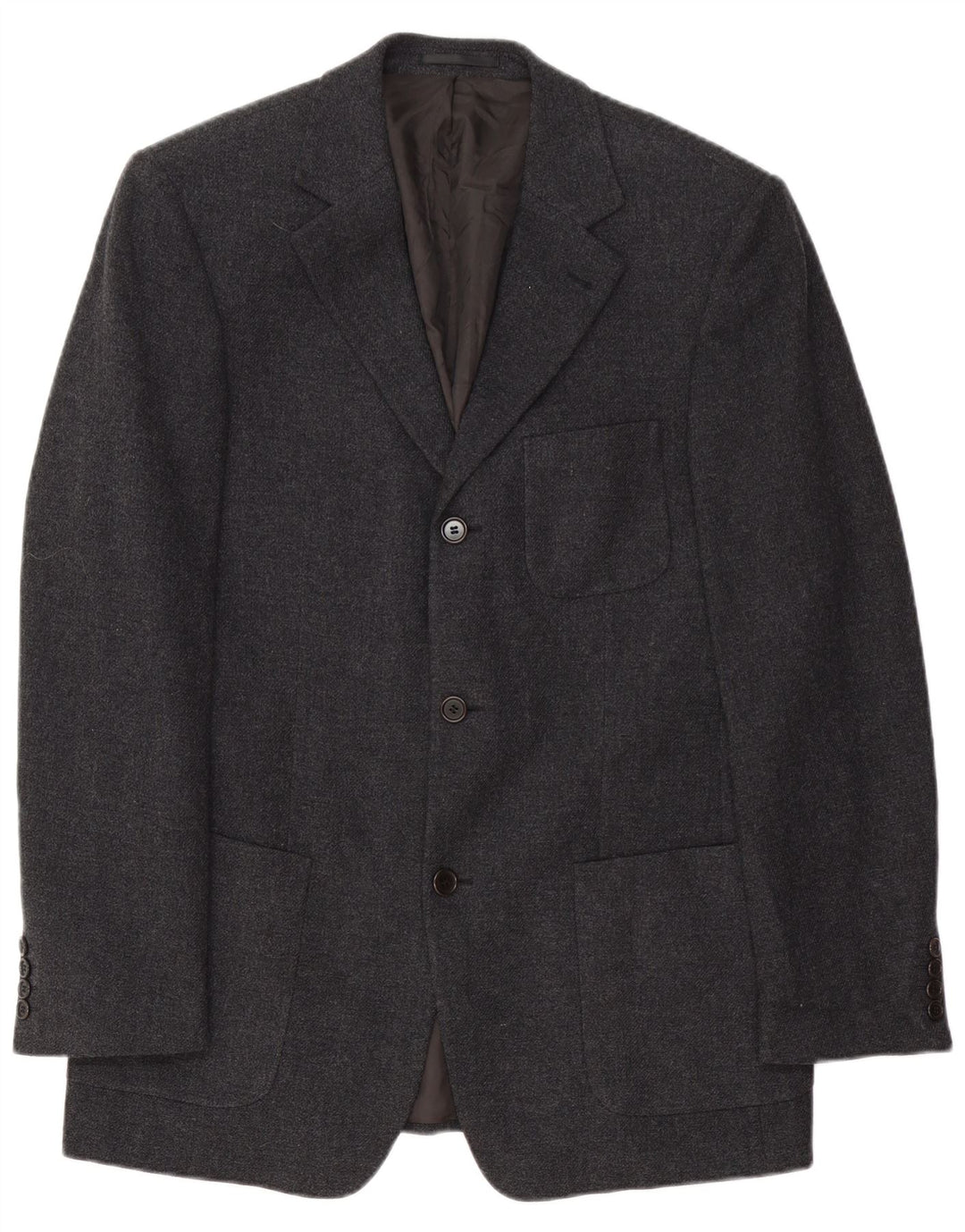 Hugo Boss Chaqueta tipo blazer de 3 botones para hombre Talla 098 Lana virgen gris medio